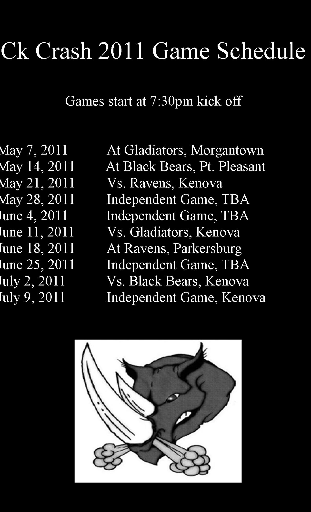 CeredoKenova Crash Football SCHEDULE